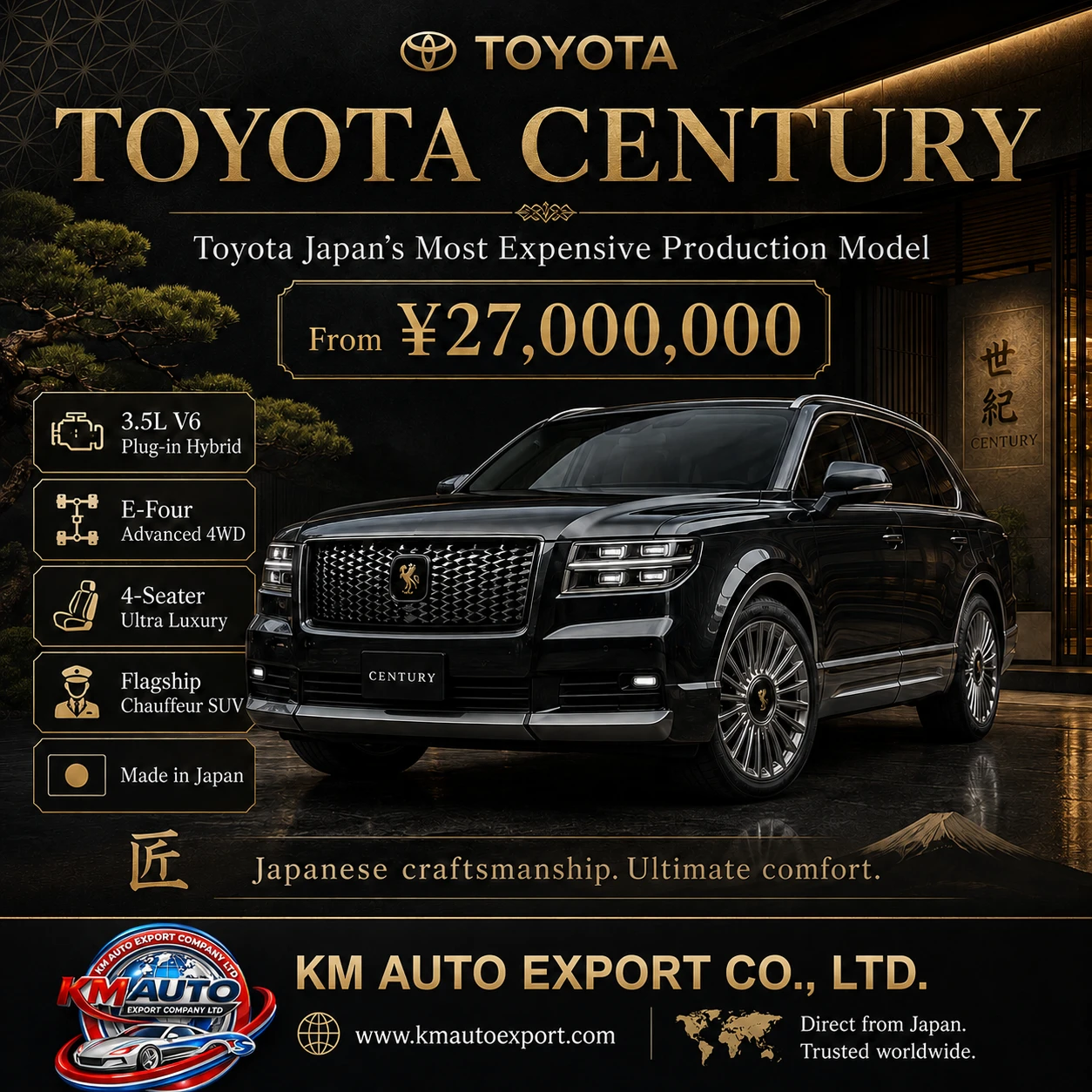 TOYOTA’S MOST EXPENSIVE JAPAN-MADE CAR — THE TOYOTA CENTURY 🇯🇵
